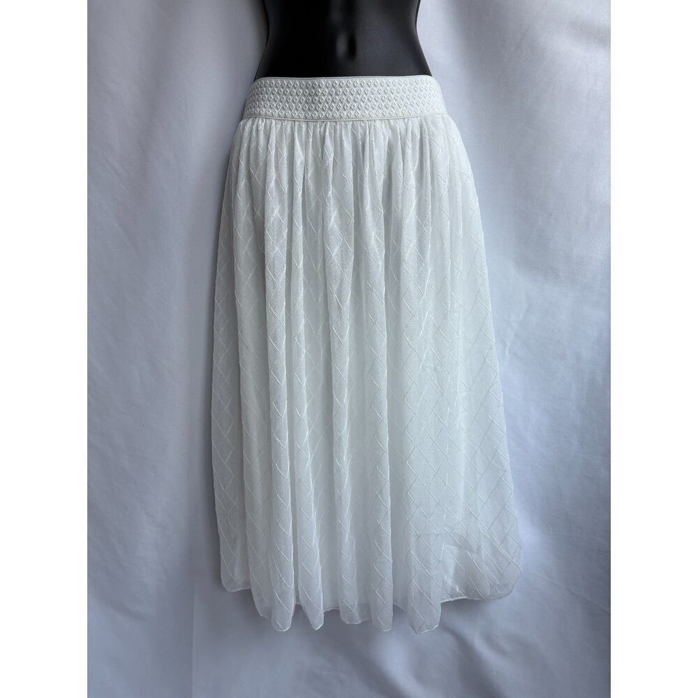 Metro Wear White Lace A Line Skirt Size S Tutu Midi Boho Cocktail Party Tulle